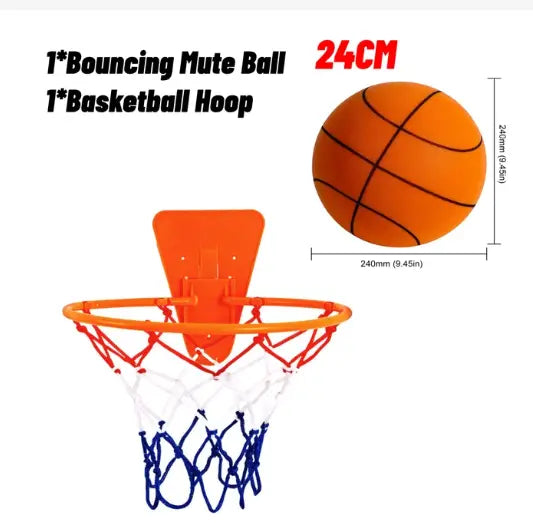 Silent Bounce Basketball With Hoop for Kids